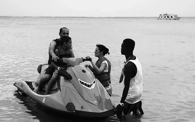 glass bottom boat Frankie Tour jet skis